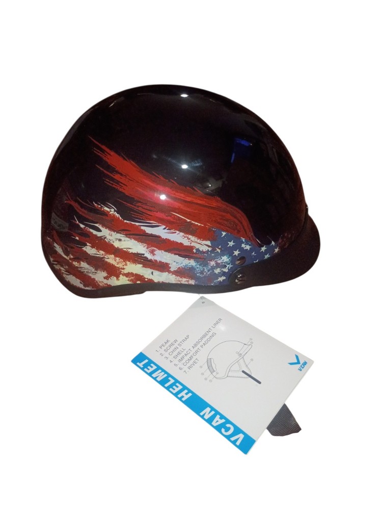 VCAN Cruiser Solid Half Face Motorcycle Helmet