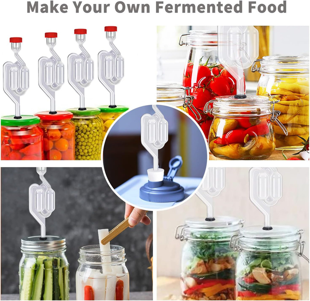 5Ct S Shape Airlock with 6 Stopper 5Pcs Grommets 10Pcs Bubble Fermentation