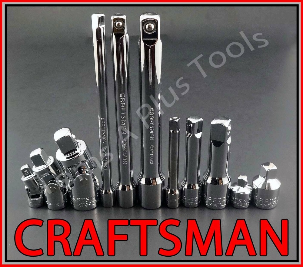 CRAFTSMAN HAND TOOLS 11pc ratchet wrench socket extension universal adapter set