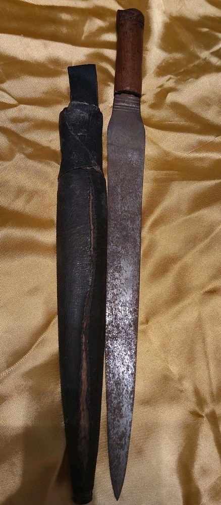 Vintage Sumatra / Java Dagger Dragon Head Pommel & Scabbard 16.5", 19th Century