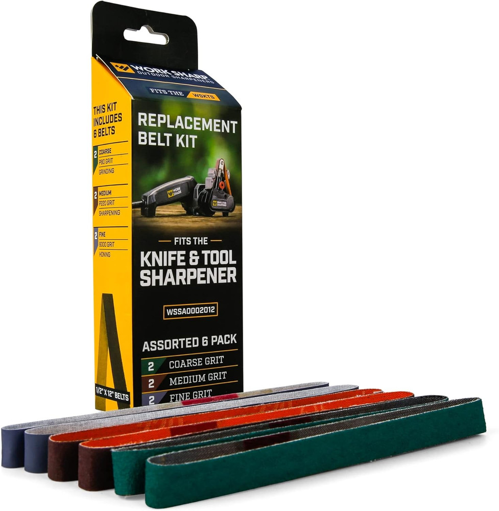 Work Sharp Replacement Abrasive Belt Kit, Assorted Grits (P80, P220, 6000) Offic