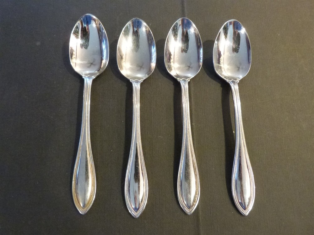 ~4 VINTAGE Oneida Silverplate ARBOR / HARMONY TEASPOONS 6" L1