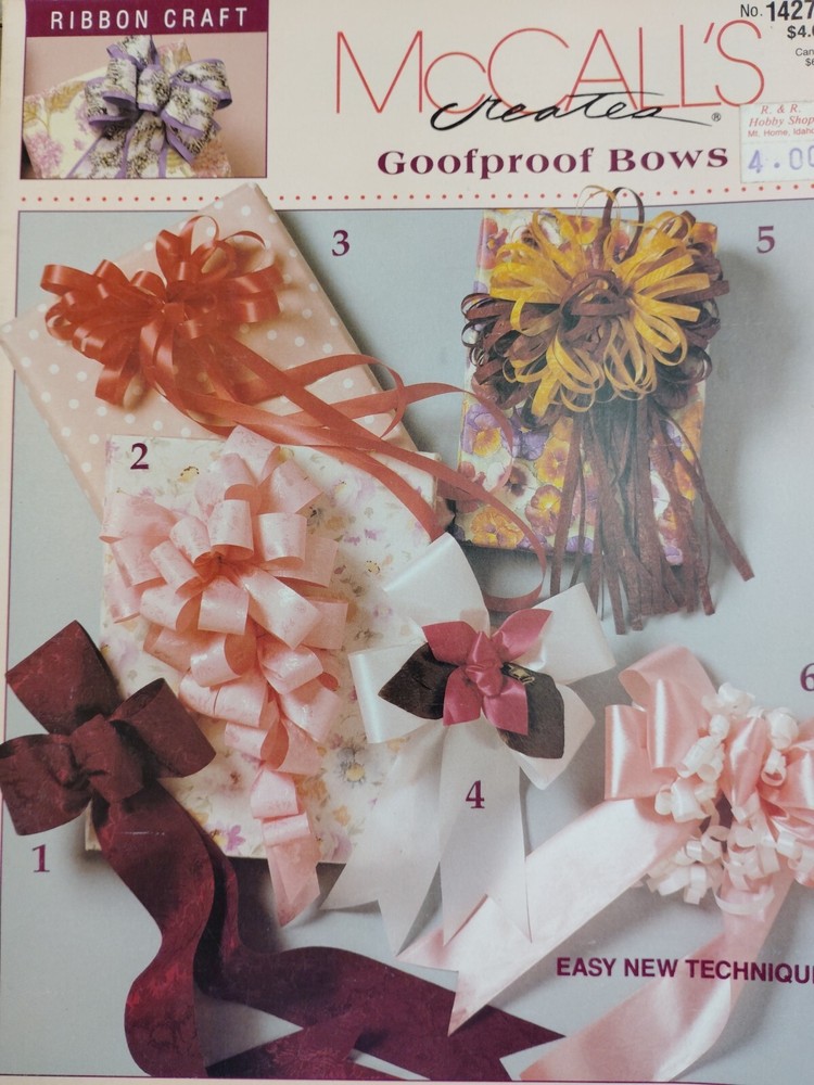Bows Goofproof McCalls 14272 Crafts Ribbon Craft Leaflet Pattern VTG Gift DIY
