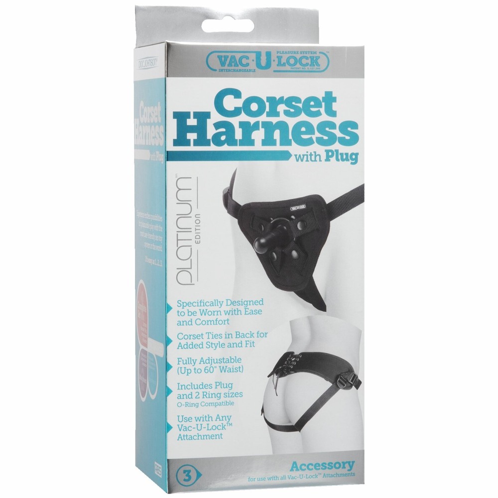 Vac-U-Lock Platinum Edition Luxe Harness Black Accessory, New