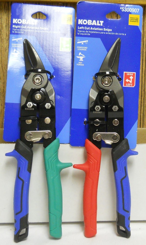 Kobalt Offset Aviation Snips Combo Set Cuts Right - Left - Straight