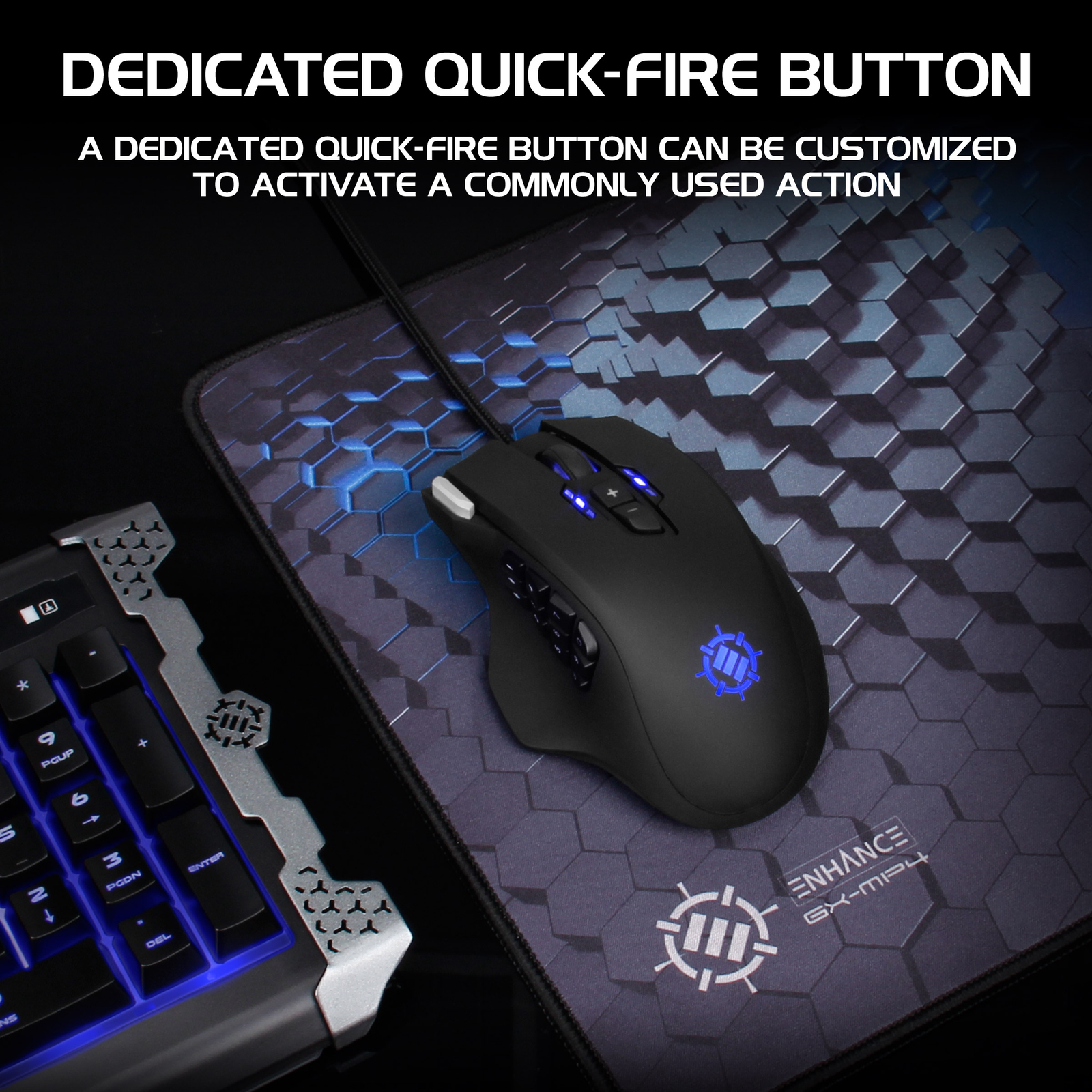 ENHANCE Theorem 2 MMO Gaming Mouse with 13 Programmable Side Buttons