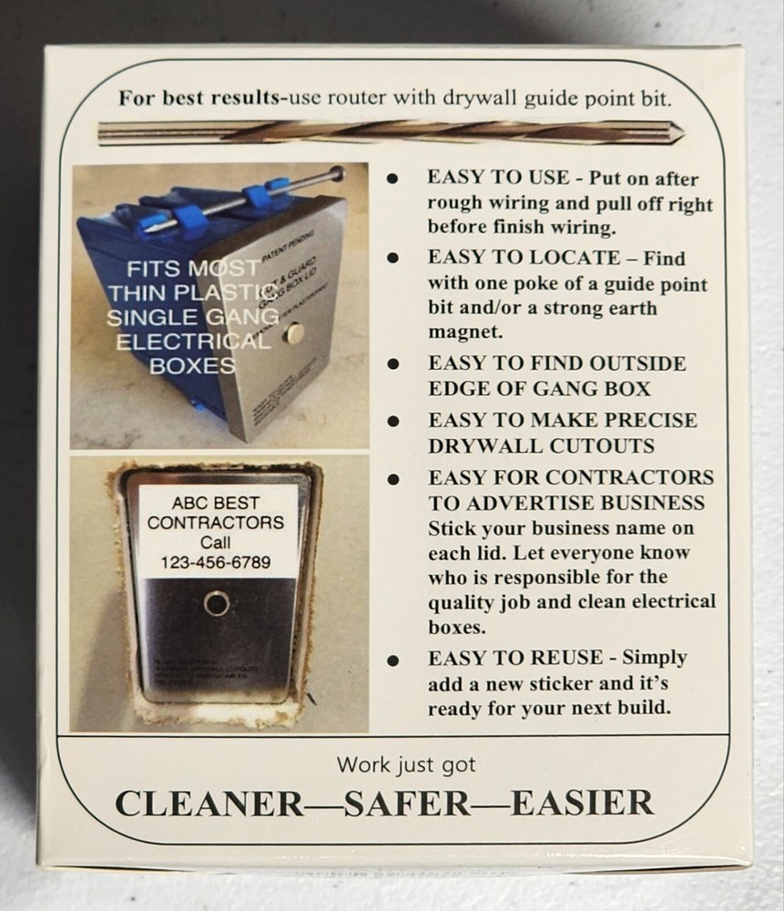 Drywall Electrical Outlet Cutout Tool Lid-10 Pack gang Box