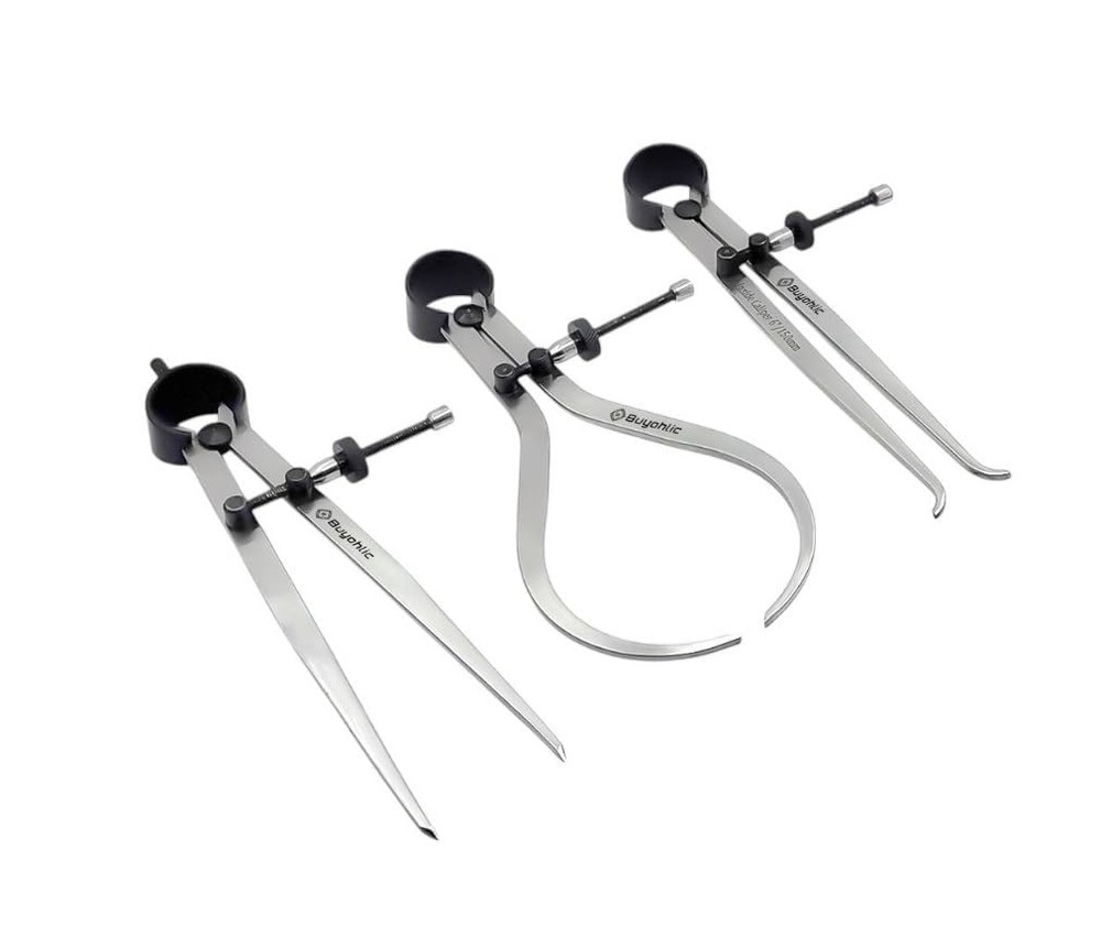 3 PCS 6 Inch 150 mm Spring Inside Outside Divider Caliper Set Measuring Tool