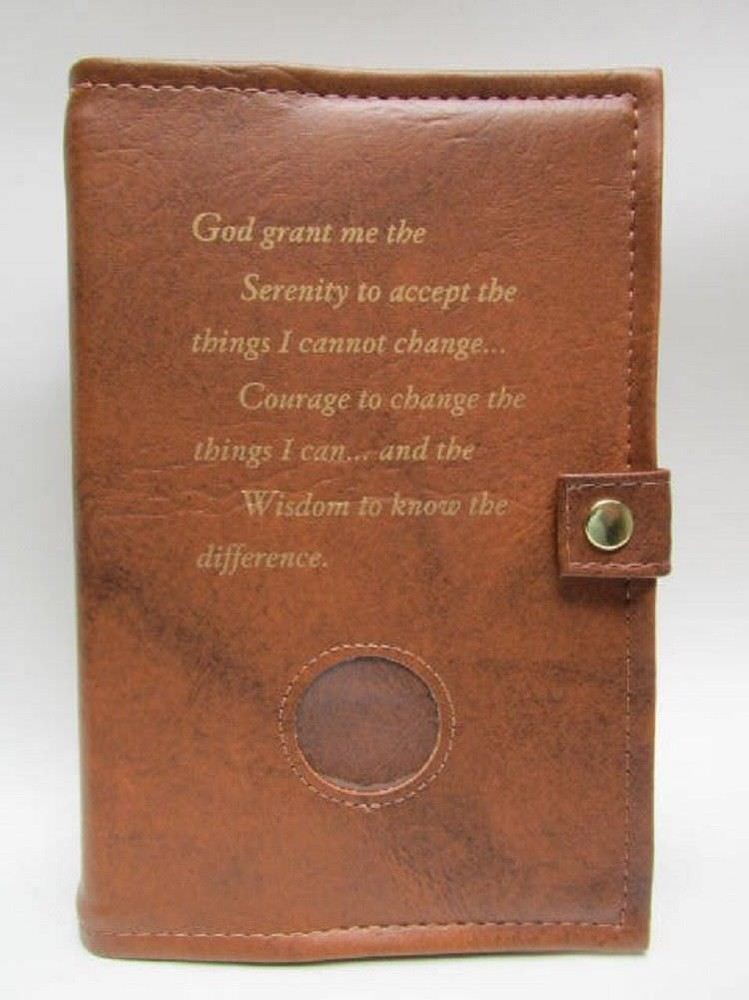 Alcoholic Anonymous Tan Deluxe Double AA Book Cover