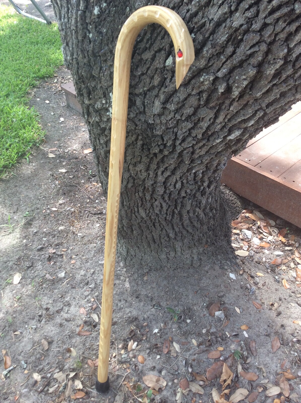 NIGHTHAWK GRAND MASTER HAWK HEAD CANE- MADE IN U.S.A. CUSTOM OAK CANE