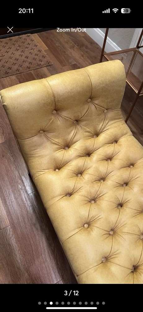 Uttermost Henning Mustard Yellow Tufted Bench