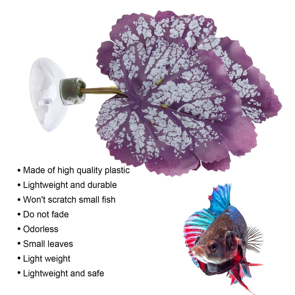 Betta Fish Leaf Pad Plastic Leaf Betta Hammocks with Suction Cup