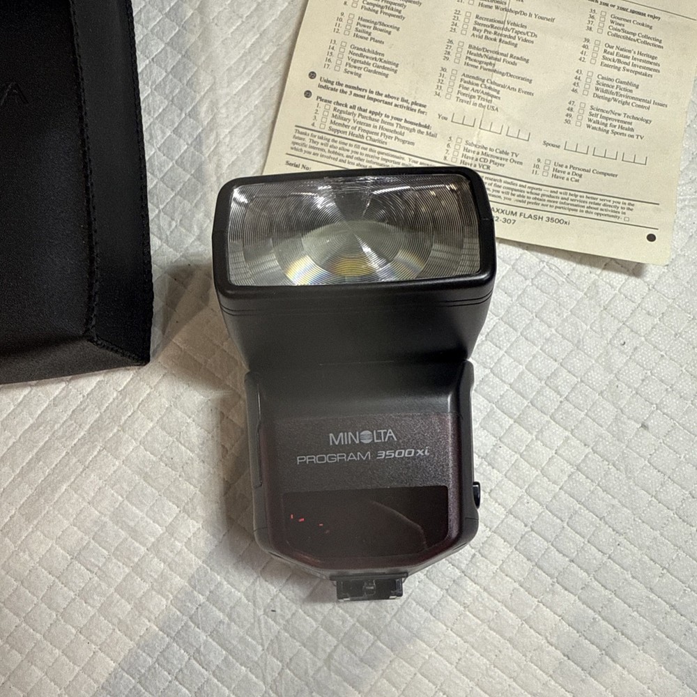 Minolta Program 3500 xi Flash Speedlite for Maxxum iISO Camera Fast Shipping