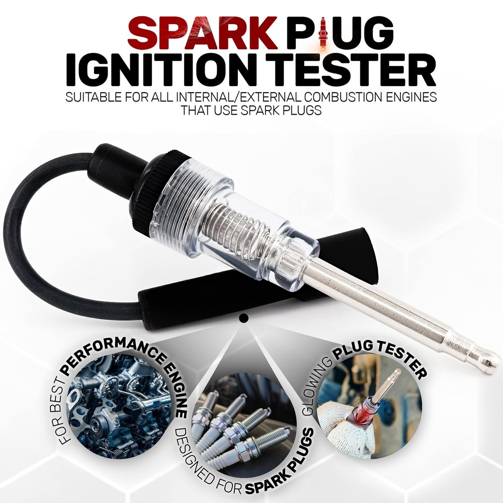 Ram-Pro Inline Spark Tester, Plug Engine Ignition 6-12 Volt 1 Pack, Black