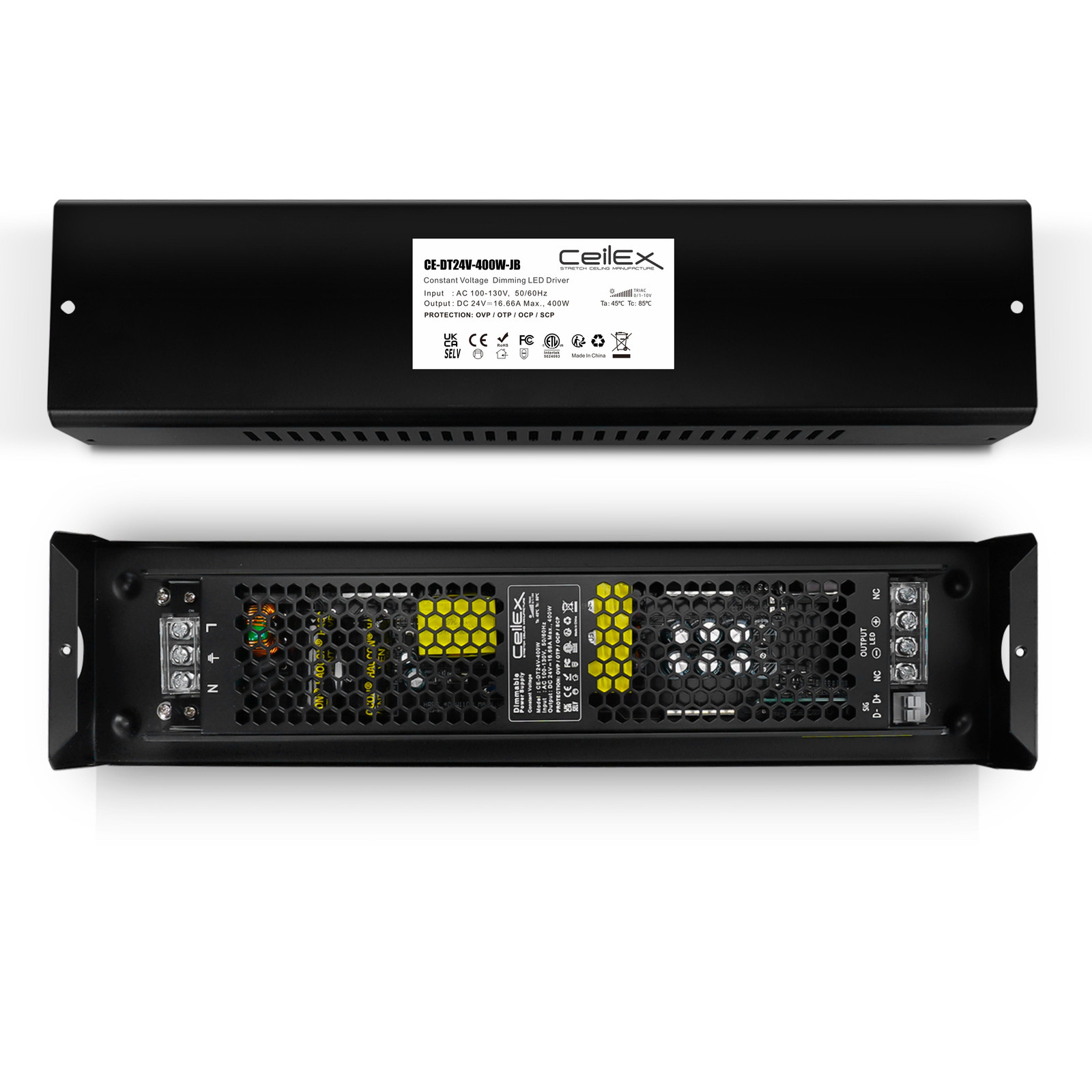 Triac Dimmable LED Driver 24V 400W JB IP20 ETL Class 2 Transformer Power Supply