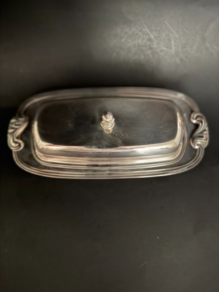 Oneida Covered Butter Server Silverplate with Glass Insert 3 Piece Vintage