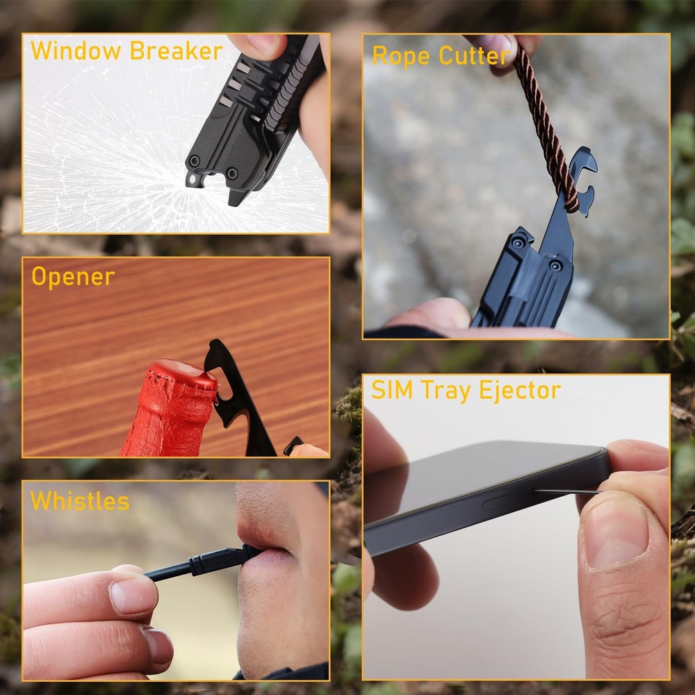 Multitool Knife with Nylon Pouch, 22 in 1 EDC Multi Tools with Fire Starting ...