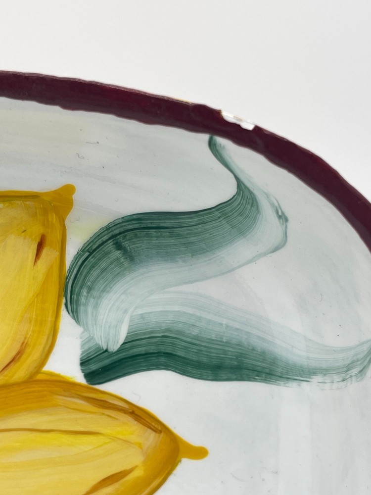 Hand Painted Sunflower Ceramic Platter Tray 9 Inch