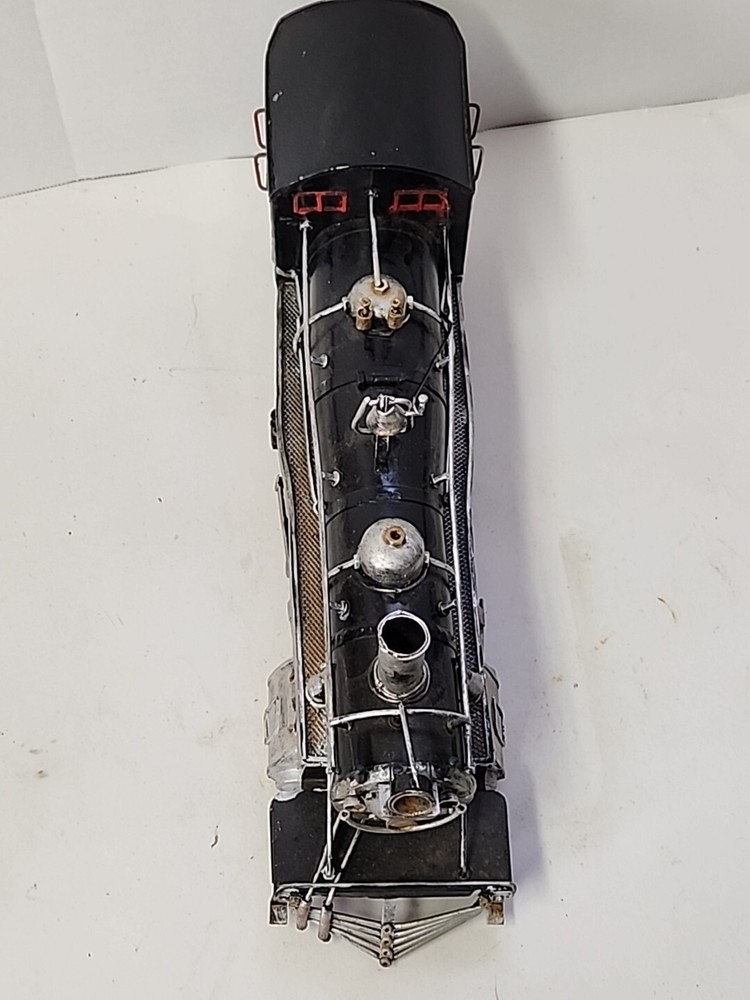 Train Engine Replica Black With Red Decor Rare