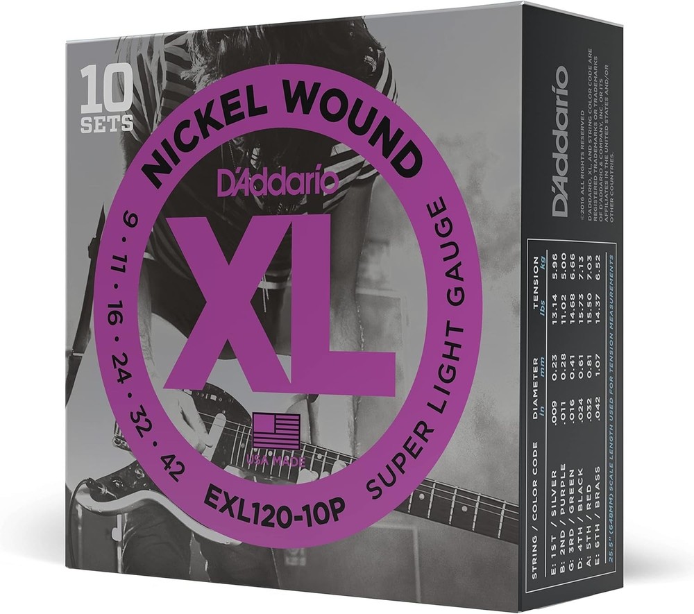 D'Addario XL Nickel Electric Guitar Strings - 6-String Set