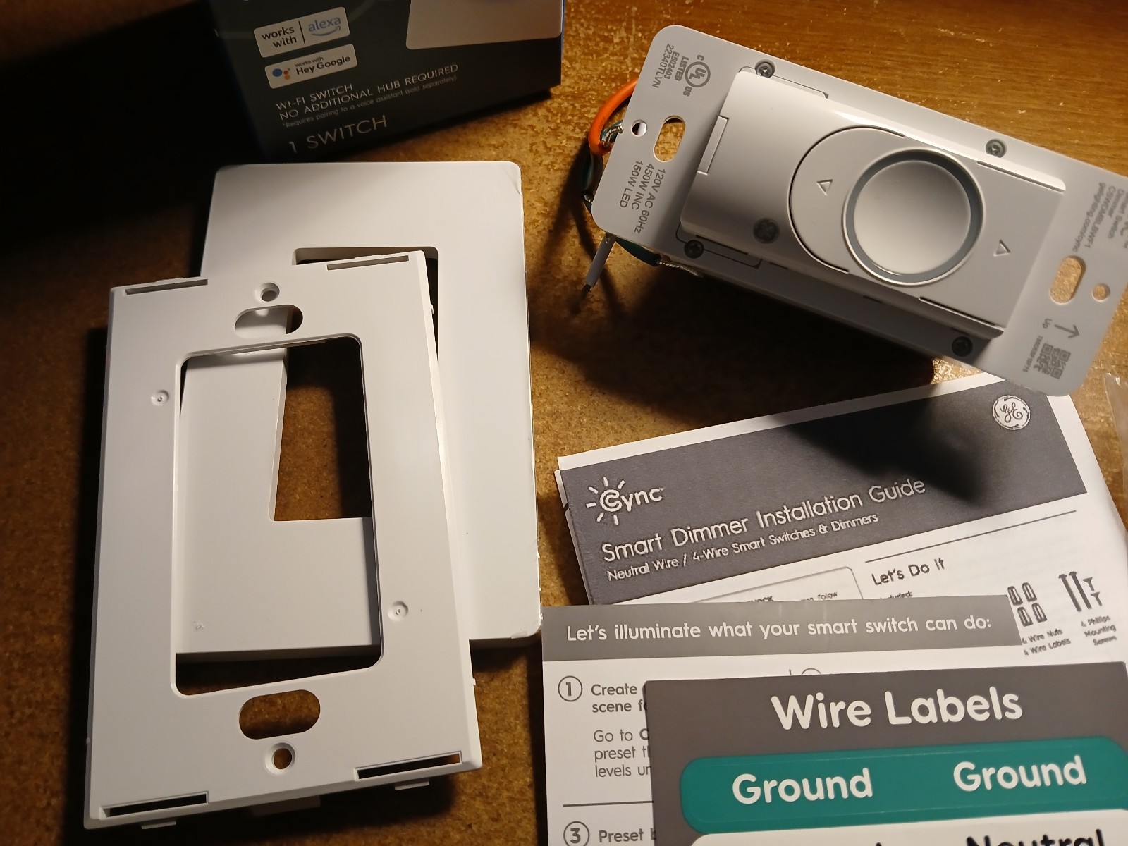 GE Cync Dimmer Smart Switch Requires Neutral Wire Works W/Google/Alexa-Open Box