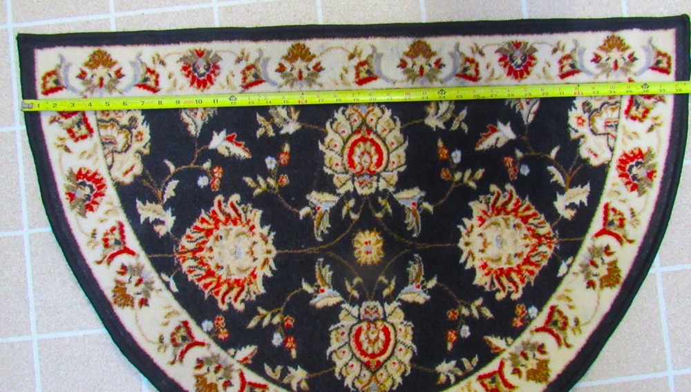 Fireplace Hearth Rug, Half Circle, 26"x38" Nice Condition