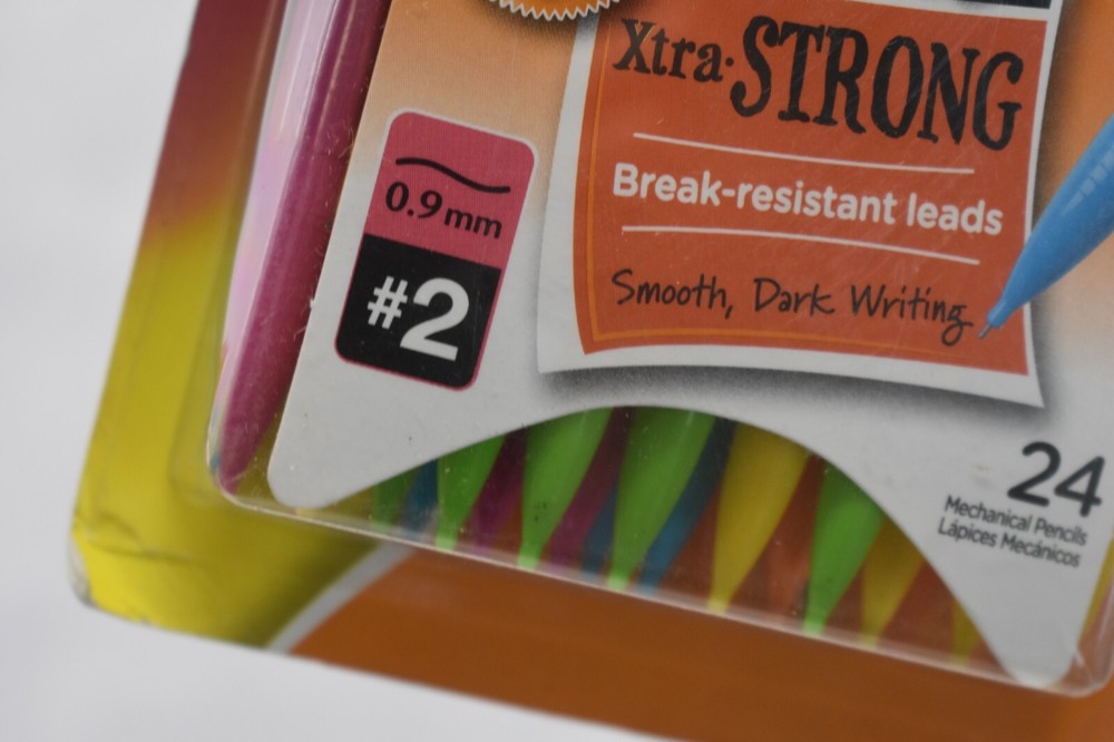 BIC Xtra Strong Mechanical Pencils 24 Pack break Resistant Lead #2 Assorted
