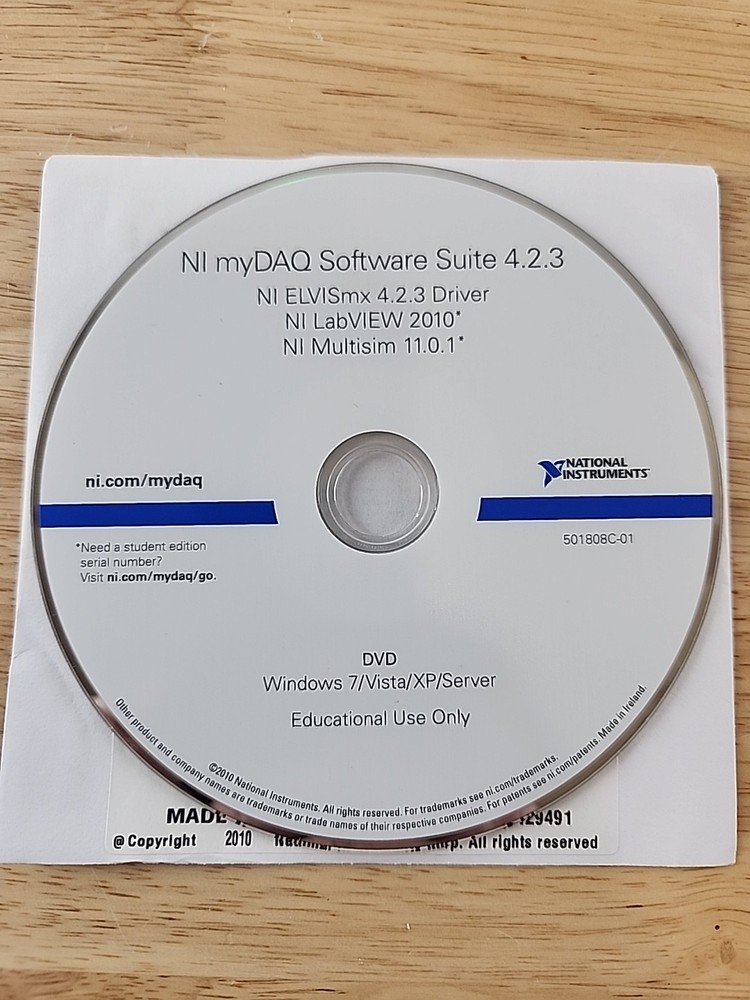 NEW National Instruments 501808C-00 NI-DAQ Software Windows 7
