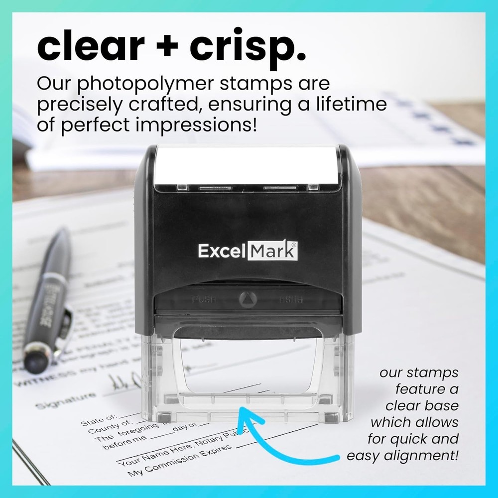 Durable Notary Acknowledgement Stamp with Precise Alignment - Compact Design