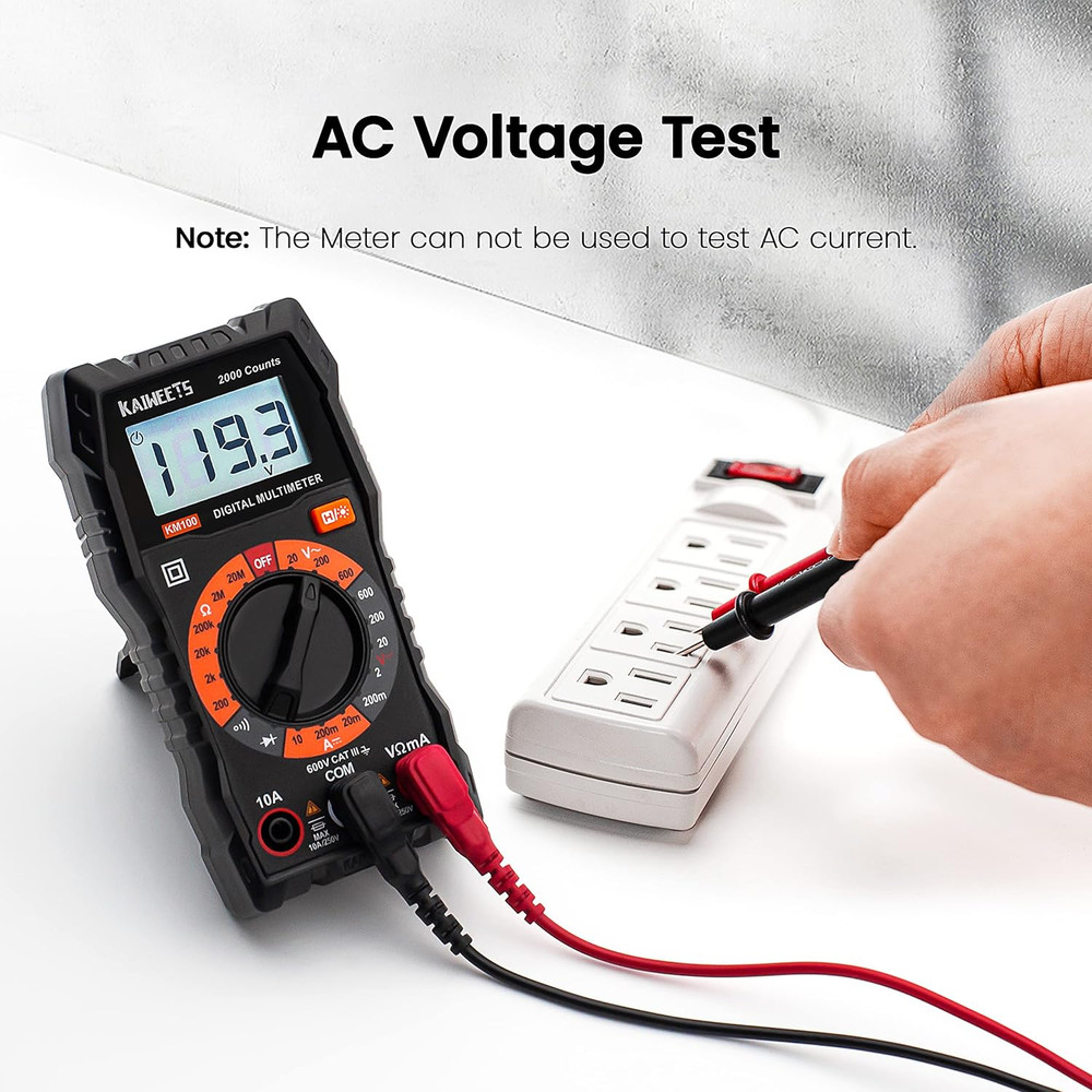 Digital Multimeter with Case, DC AC Voltmeter, Ohm Volt Amp Test Meter and Conti