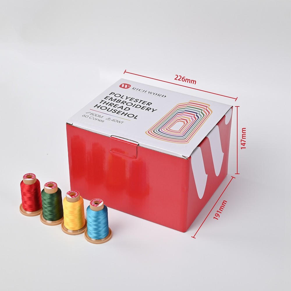 60 Spools Polyester Machine Embroidery Thread 800M (874Y) 40WT for Machine