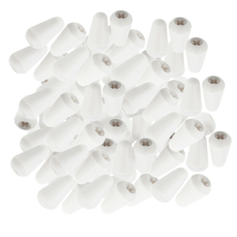 100pcs ST Guitar Switch Tip Knobs 5 Way Switch Tip Caps Plastic White Color