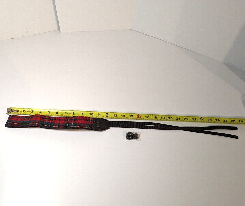 Red Plaid Camera Strap Adjustable Comfortable Quick Release Hiking Shoulder Gear