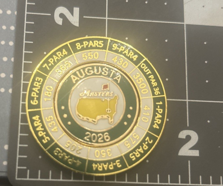 2026 Augusta National Masters Scorecard Golf Ball Marker