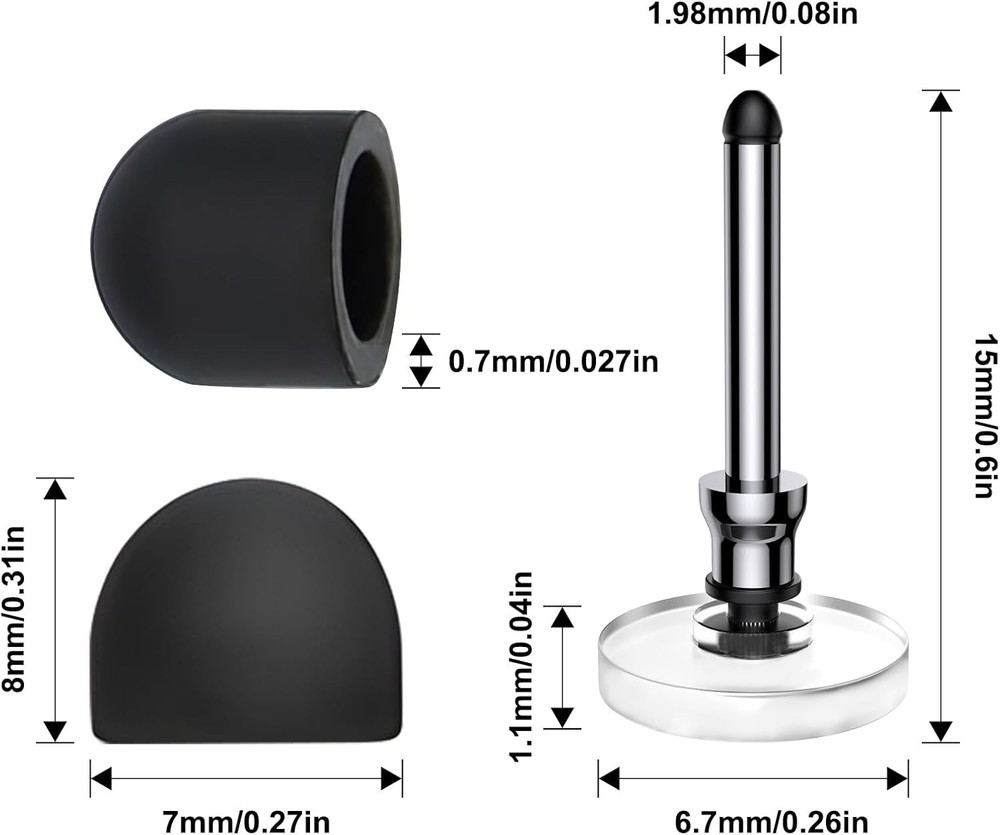 10 Rubber Tips+5 Transparent Disc Trips,High Precision and High Sensitivity S...