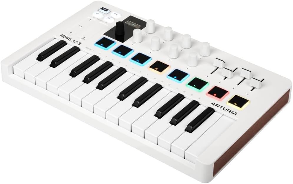 Arturia MiniLab 3 25-Key USB MIDI Controller – White