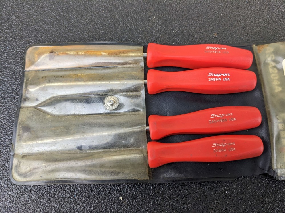 #bn610 Snap-On Tools ASA204A RED 4 Pc Pick Set With Storage Pouch