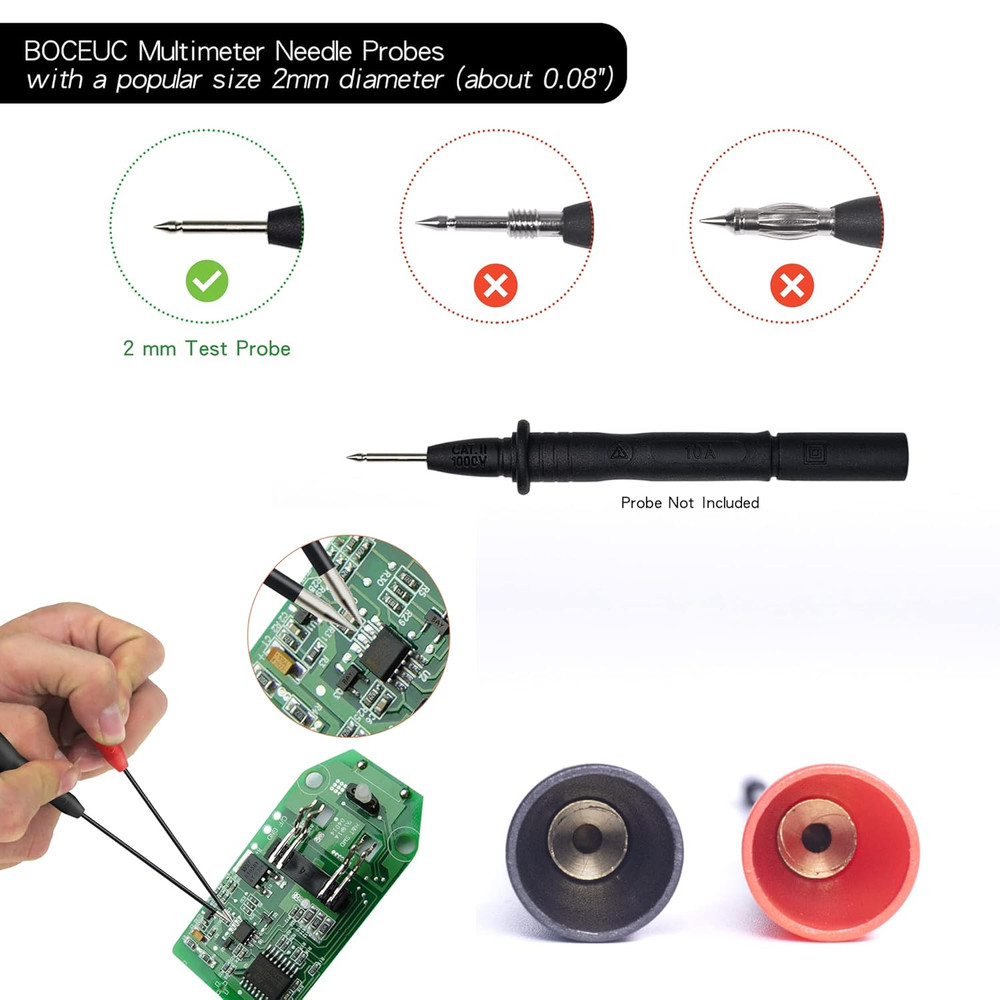 Multimeter Needle Probe Pins, Extendable Needle Probe Set Non-Destructive Pierci