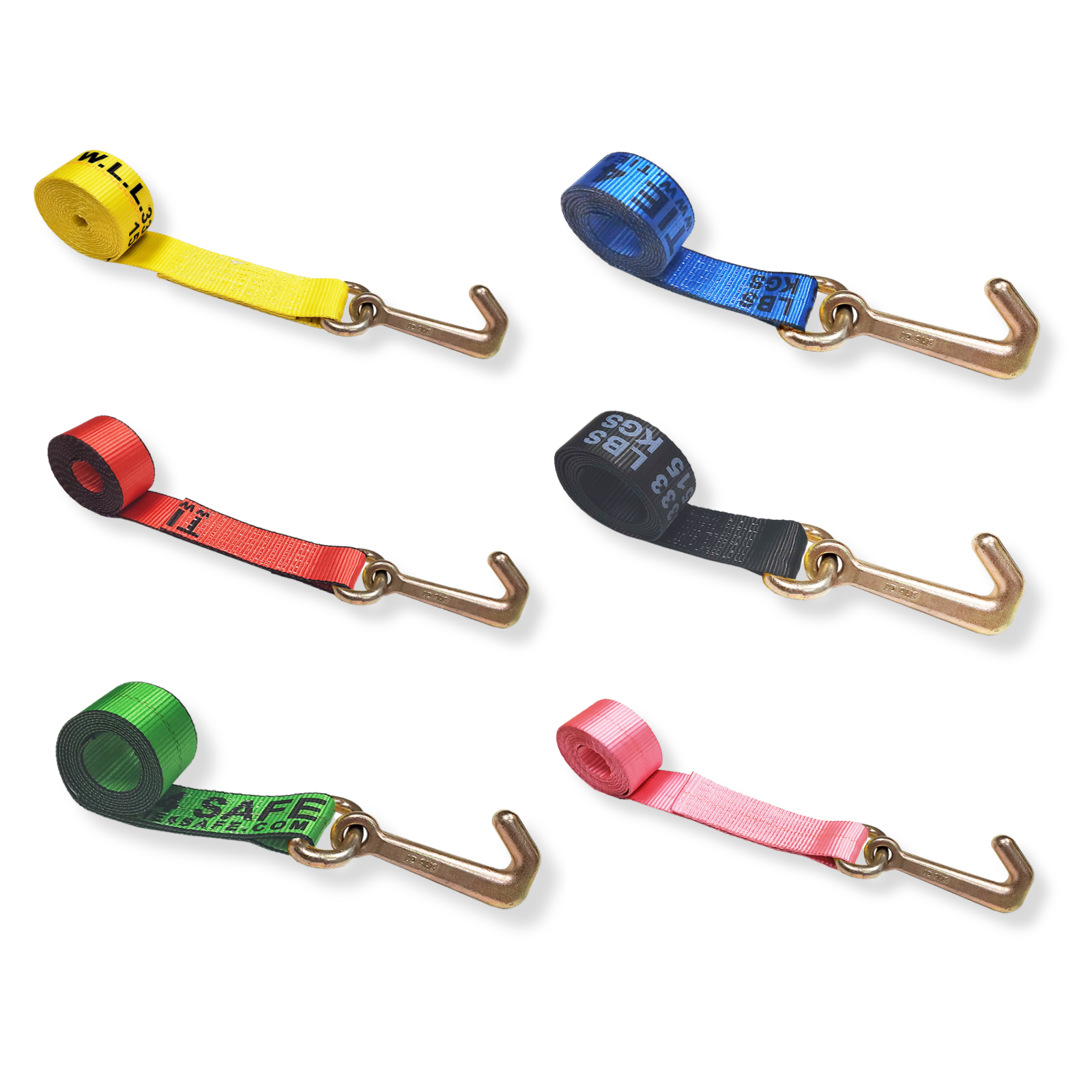 Heavy Duty G70 2" x 10' Mini J Hook Towing Trailer Wrecker Lasso Tie Down Strap