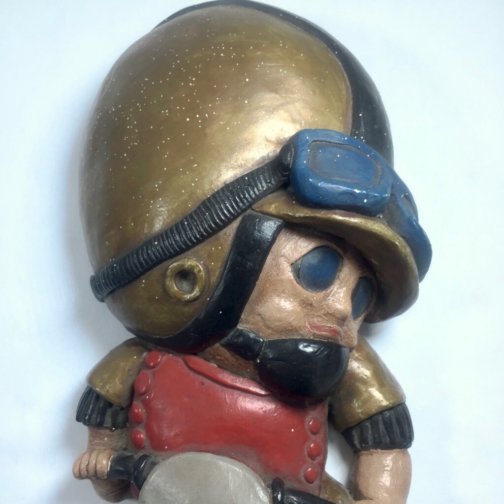 Apsit Bros California Motorcycle Motocross Chalkware Sculpture 70’s 15 Inches