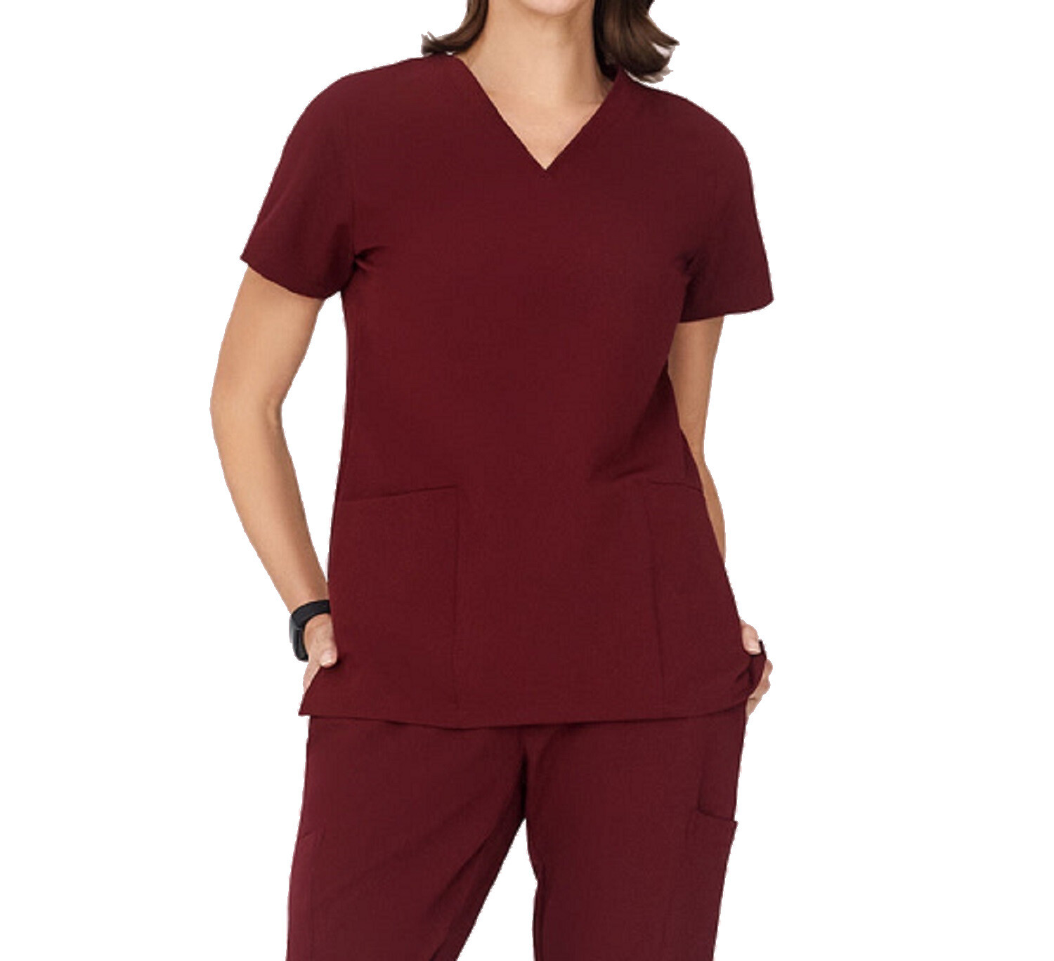 Women Scrub Top V Neck 2 Front Pockets Mandala TOP ONLY