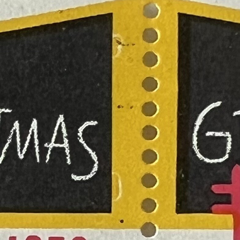 ERROR 1958 CHRISTMAS SEAL BLOCK WITH SEVERAL BLACK MARKS MNH