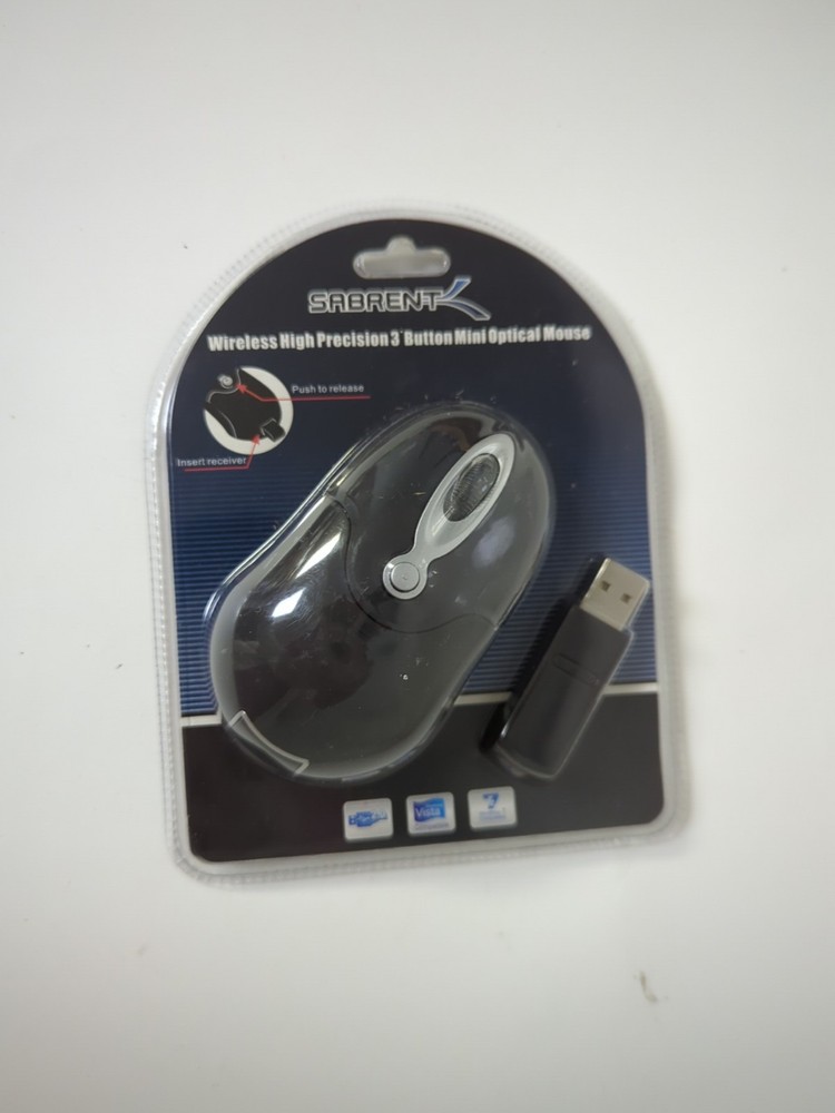 SABRENT WIRELESS PRECISION 3 BUTTON MINI OPTICAL MOUSE MS-WUBK