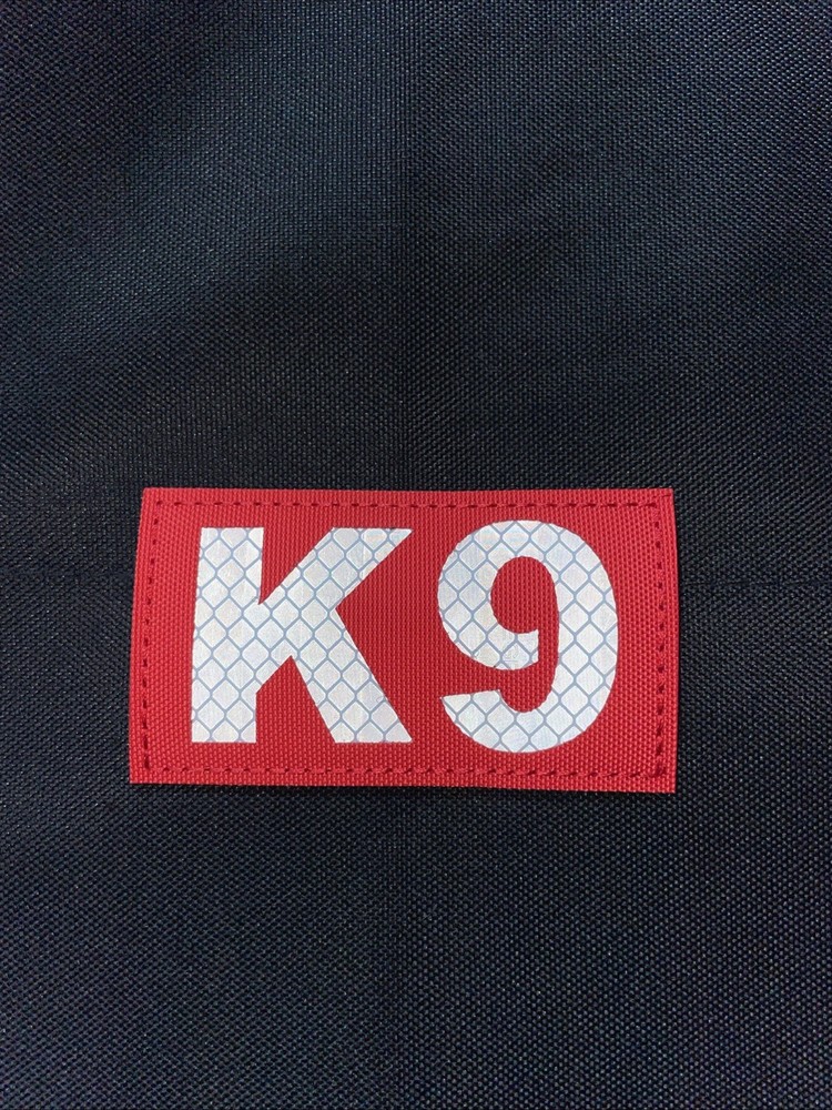 IR Reflective Glow K9 Unit Service Dog Hook Loop Patch Red