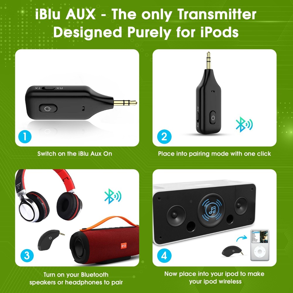 Wireless Bluetooth Adapter Dongle Transmitter for iPod iPod Nano Touch Video