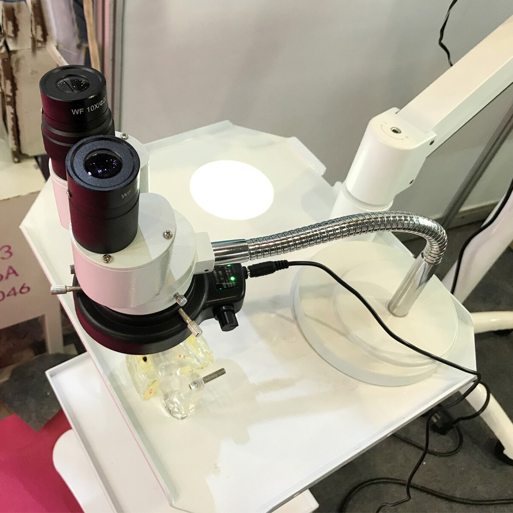 10X Dental Stereo Operating Binocular Microscope with LED Light Adjustable US