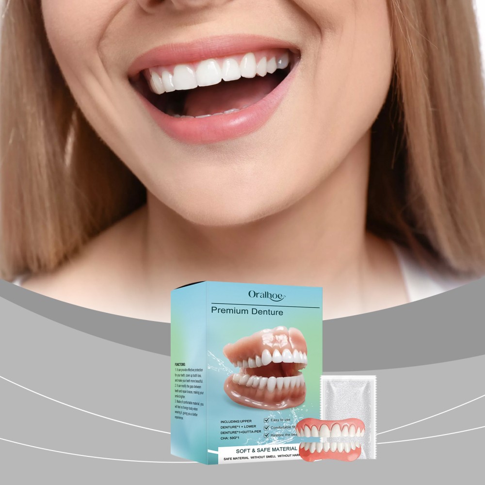 Moldable False Teeth, Veneers Teeth for Women and Men, Upper and Lower Match