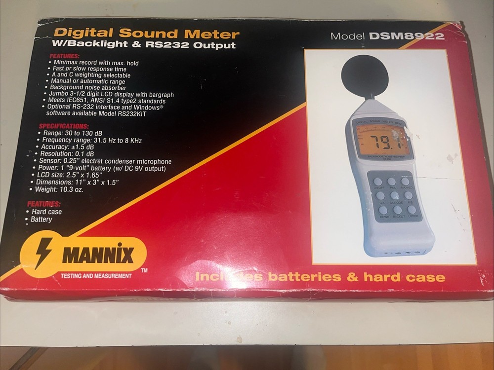 Mannix DSM8922 Digital Sound Level Meter w/ Backlight