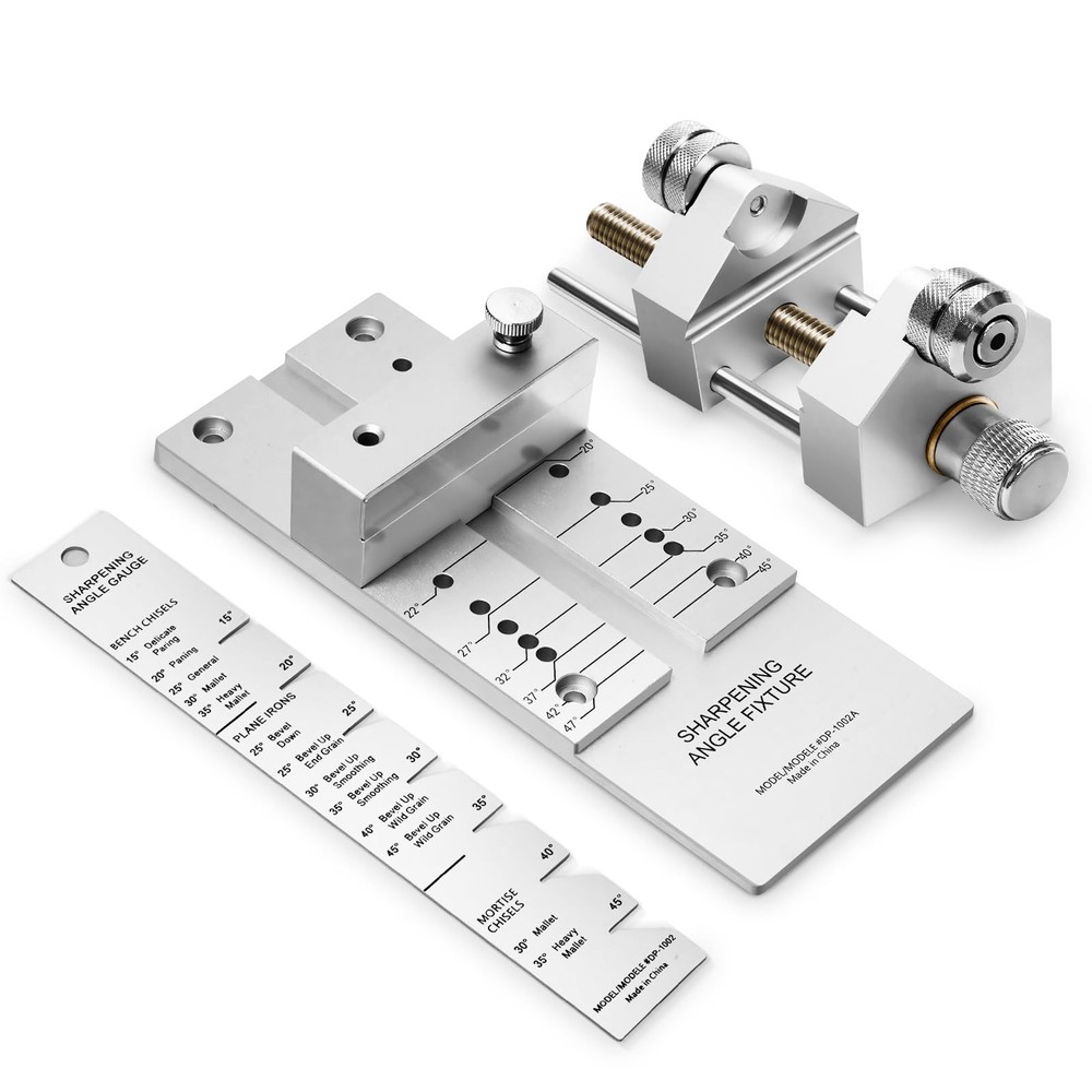 Chisel Sharpening Jig Honing Guide w/ Adjustable Angle Gauge Woodworking