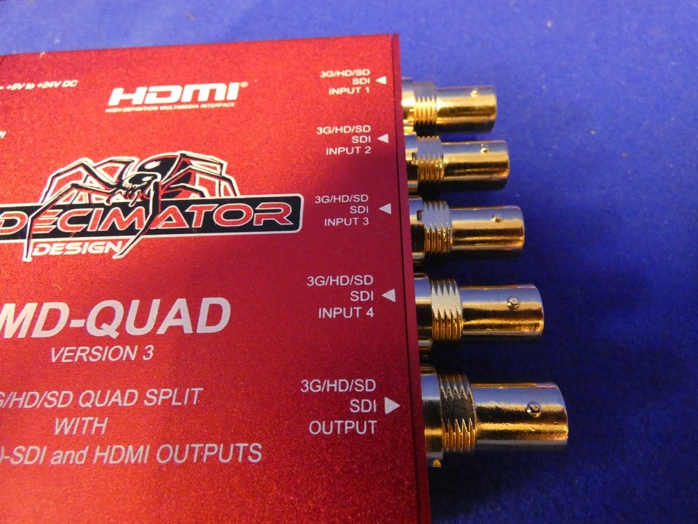 Decimator MD-QUAD Version 3 3G/HD/SD Quad Split Converter w/Power Pack 12V DC
